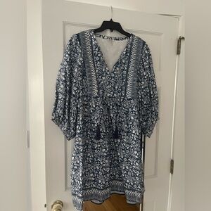 Tyler Boe Blue and White Floral Dress